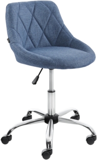 CLP Arbeitshocker Lazio drehbar mit Chromgestell,blau Stoff