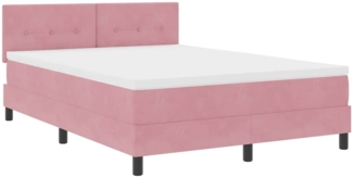 vidaXL Boxspringbett mit Matratze mit Matratze Rosa 160 x 200 cm Stoff 3339187