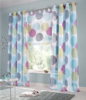 my home Gardine BELEM, Ösen (1 St), transparent, Polyester, 1 Schal, Polyester, Kreise