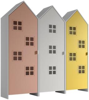 Schrank Casami Bruges 37 x 172,8 x 171,3 cm MDF Rosa Gelb Weiß