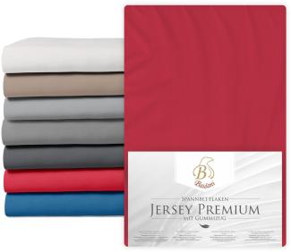 Premium Boxspring Bettlaken Jersey 160x200 Rot