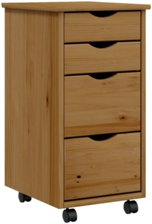 vidaXL Rollschrank mit Schubladen MOSS Honigbraun Massivholz Kiefer 355903