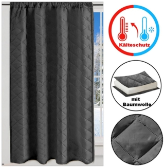 Rosnek Verdunkelungsvorhang Thermovorhang Kälteschutz Türvorhang Blickdicht Kräuselband 280g/m² (2 St), Stangendurchzug Winter Wohnzimmer Schlafzimmer 140x175 cm Grau