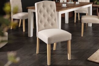 riess-ambiente Polsterstuhl CASTLE beige (Einzelartikel, 1 St), Esszimmer · Stoff · Massivholz · Landhausstil