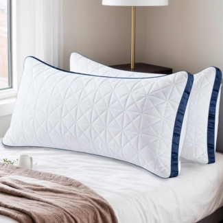 Orthopädisches Seitenschläferkissen 40x80cm 2er Set Marineblau