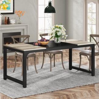Tribesigns Esstisch 160/180x80 cm industrieller Küchentisch für 6–8 Personen