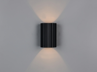 Kleine LED Wandleuchte mit Up and Down Lichteffekt, Metall Schwarz, Höhe 12cm