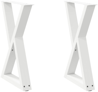 vidaXL Esstisch Beine 2 Stk. Weiß 60x(72-73,3) cm Stahl 4012721