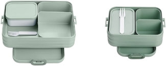 Mepal 2-tlg Bento-Lunchboxen Set Klein/Groß Take A – Brotdose mit Fächern, geeignet für bis zu 4 BZW. 8 Butterbrote, TPE/pp/abs, 0 mm Nordic Sage
