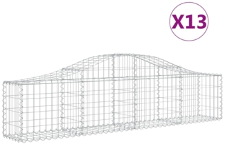 vidaXL Gabionen mit Hochbogen 13 Stk. 200x30x40/60 cm Verzinktes Eisen 3145378