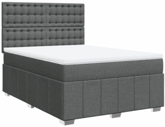 vidaXL Boxspringbett mit Matratze Dunkelgrau 140x190 cm Stoff 3291678