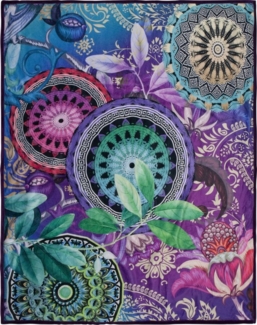 Plaid Axelle, hip, Weich, Kuscheldecke, 130x160 cm, Wendeoptik, Mandala, Lila, Violett