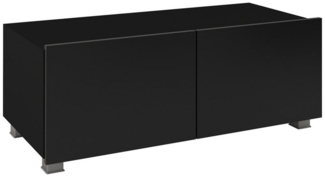 Lomadox Lowboard CAIRNS-132, in schwarz Hochglanz, Modern, grifflos