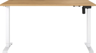 Germania Schreibtisch 8023-242, in Navarra-Eiche-Nb./Weiß, elektr. höhenverstellbar, 140 x 119 x 80 cm (BxHxT)