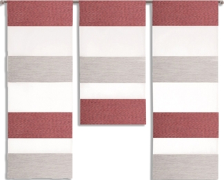 EXPERIENCE Scheibengardine 3er Set Miniflächen Scheibengardine Küchengardine Tunnelzug 2280 (3 St), Stangendurchzug, halbtransparent, Effektvoile, 3er Set Flächenvorhänge