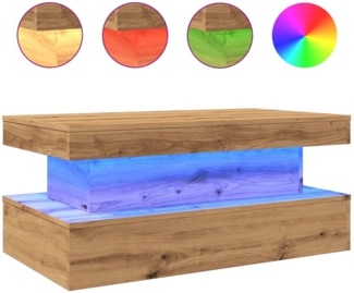 vidaXL Couchtisch mit LED-Leuchten Artisan-Eiche 90x50x40 cm 857715