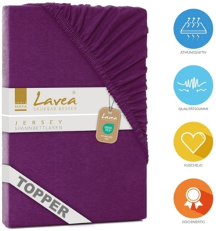 Lavea Spannbettlaken Maya, in Gr. 60x140, 90x200, 120x200, 140x200, 180x200 oder 200x220 cm, Baumwolle, Gummizug: rundum, (1 Stück), Jersey Spannbetttuch für Topper, Boxspring- und Wasserbetten