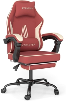 NSMAZXO Gaming Stuhl mit Fußstütze Ergonomisch Kopfstütze Lendenkissen Premium