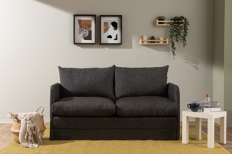 2-Sitzer-Schlafsofa, 'Saga', 66 x 70 x 148, Dunkelgrau