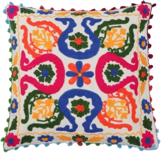 Guru-Shop Kissenbezüge Boho Kissenhülle, farbenfrohes besticktes..