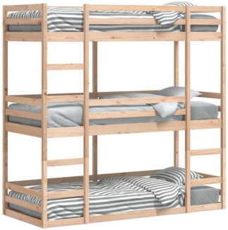 vidaXL Dreifach-Etagenbett 75x190 cm Massivholz Kiefer 3284260