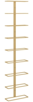 vidaXL Wand-Weinregal für 9 Flaschen Golden Eisen 340901