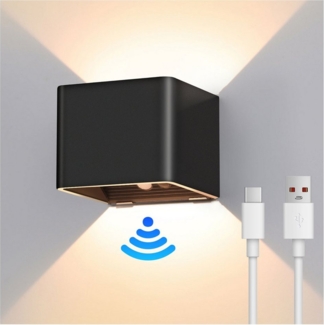 oyajia LED Wandleuchte Wandleuchte Innen, LED Wandlampe Mit Bewegungsmelder, 2200mAh Akku, Warmweiß, Kabellose Wandlampe Light Up Down Leuchten,USB-Aufladung Treppenlicht