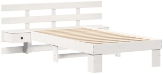 vidaXL Bettgestell mit Kopfteil Weiß 80x200 cm Massivholz Kiefer 872714
