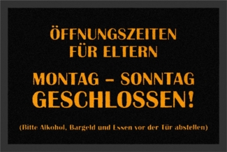 Rockbites - Fußmatte Türmatte "Öffnungszeiten für Eltern" Black Nr. 93 (100772)*