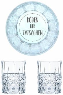 Nachtmann Whiskyglas Gravur Boden der Tatsachen, Whiskeygläser Set, Gravur, Geschenk, Kristallglas, 345 ml, 2er Set