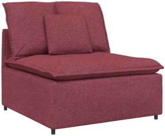 vidaXL Modulares Sofa Mittelmodul mit Kissen Weinrot 100 cm 4104420