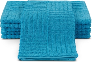 ROSS Gästehandtücher CARRE, Frottier (Packung, 6-St), 100% Baumwolle, Rippenstruktur, große Farbauswahl