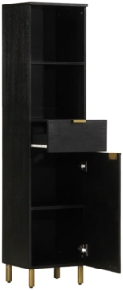 vidaXL Badschrank Schwarz 38x33x160 cm Massivholz Mango 4017670