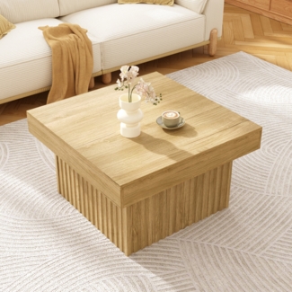 Kaffeetisch Holz 79x79x46 cm , Wohnzimmer Tisch quadratisch, Minimalistischer Couchtisch aus Spanplatte