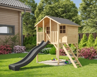 Stelzenhaus Tom / Toby mit Rutsche grau