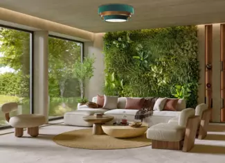 BPS Koncept 050-2EP-075 Deckenleuchte TRINITY 2xE27 60W Velours auf PVC-Kunststoff grün, gold, weiß H:23cm Ø60cm dimmbar