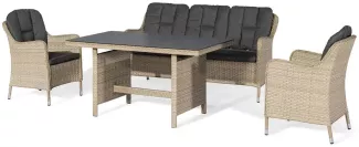 Walkerhill Polyrattan Garten-Garnitur 5-Personen