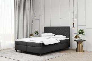 Boxspringbett Schlafzimmerbett BONITA 120x200cm in Stoff Matt Velvet Anthrazit