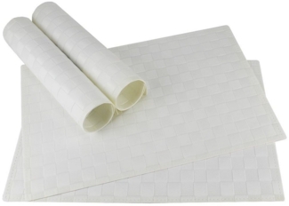 matches21 HOME & HOBBY Platzset Tischset MODERN weiß 4er Tischunterlage als Tischdeko, (4-St), modernes Esstisch Platzdeckchen als abwaschbarer Tischuntersetzer