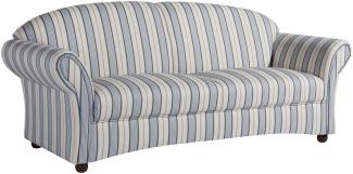 Sofa 2,5-Sitzer Kama Bezug Flachgewebe Buche nussbaum dunkel / blau 21558