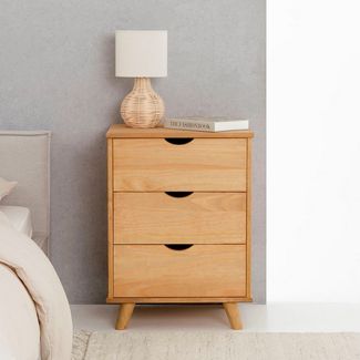 IDIMEX Nachtkommode JALISCO, Nachtschrank mit 3 Schubladen aus Kiefer Massivholz gebeizt gewachst
