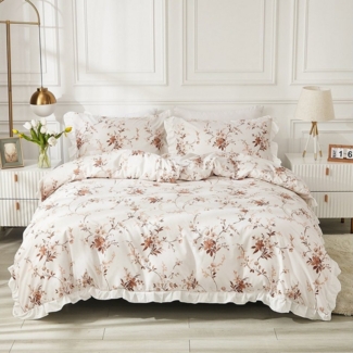 BYSURE Bettwäsche, Polyester, 2 teilig, Blumen-Bettbezug Set