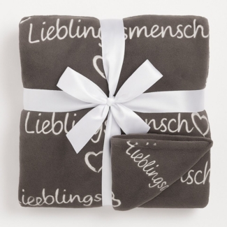 Wohndecke Graue Kuscheldecke "Lieblingsmensch", Out of the Blue