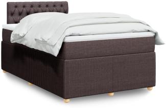 vidaXL Boxspringbett mit Matratze Dunkelbraun 120x200 cm Stoff 3289733