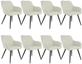 tectake Esszimmerstuhl 8er Set Esszimmerstuhl (8er Set, 8 St), gepolstert, in Leinenoptik