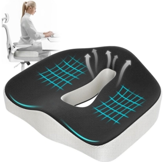RWEUOQ Stuhlkissen Stuhlkissen Sitzkissen Autositz für Auto Ergonomisches Memory Foam, für Auto Ischias Steißbein Schmerzlinderung Erhöhung Keil Booster