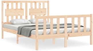 vidaXL Massivholzbett mit Kopfteil 3192401