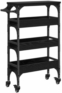 vidaXL Küchentrolley Schwarz Eichen-Optik 53 x 20 x 76 cm 883024