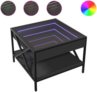 vidaXL Couchtisch mit Infinity-LED Schwarz 50x50x38 cm 847697