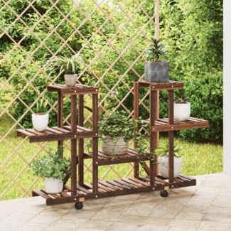 vidaXL Blumenständer mit Rollen 110x25x78 cm Massivholz Tanne 362855